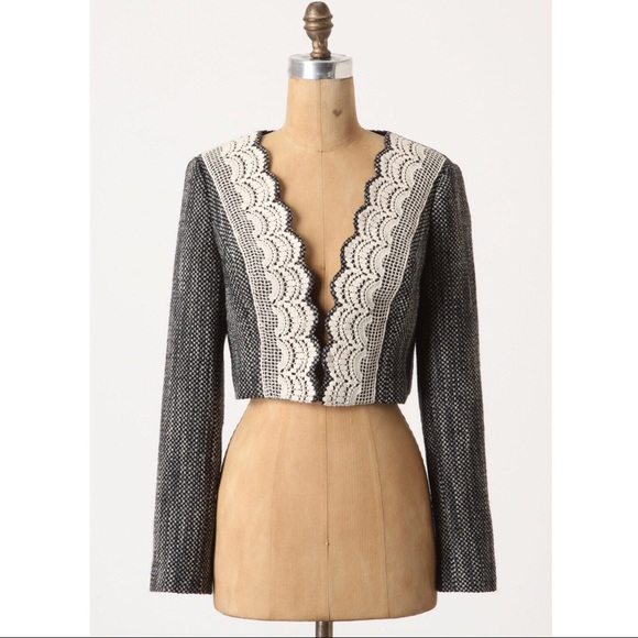 Anthropologie Jackets & Blazers - Anthropologie Sz 8 Tabitha Cropped Doily Jacket